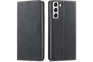 EYZUTAK Etui do Samsung Galaxy S23 Case, magnetyczne zapięcie, skóra PU, etui z klapką z przegródkami na karty, funkcja stojaka, odporne na uderzenia silikonowe etui w stylu retro, czarne