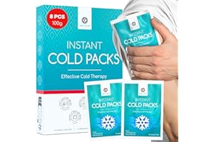 Medi Grade Ghiaccio Istantaneo, 8 Confezioni da 100 g (11,43 cm x 15,24 cm) – Ghiaccio Secco con Fascia di Stabilizzazione per Impacco Freddo – No Freezer