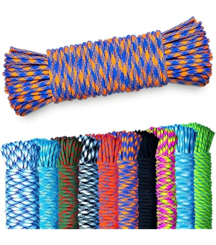Paracord Nylon 4mm - 4 Pezzi Da 6 Metri, 7 Fili, Multicolore Per Survival E Braccialetti - Foto 12
