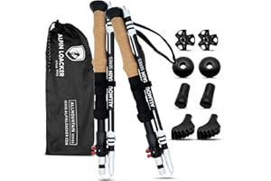 ALPIN LOACKER Bastoncini Trekking in Carbonio o Alluminio | Ultraleggeri, Resistenti, Regolabili e Ammortizzati | Multiuso: Montagna, Nordic Walking, Sci Alpinismo