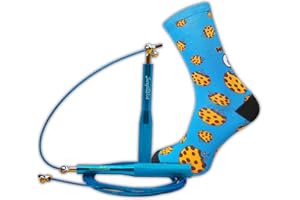 JUNGLE SOCKS Jungle Wod - Pack Comba Profesional + Calcetines para Crossfit Hombre y Mujer con Diseño Divertido, Gimnasio y Boxeo. Speed Rope - Jump Rope - Comba de Velocidad con Calcetines de Crossfit.