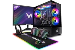 VIBOX VI-72 PC Gamer Complet • 22" Écran • AMD Ryzen 3 3200G 4,0 GHz • Radeon Vega 8 • 16 Go RAM • 480 Go SSD • Windows 11 • WiFi