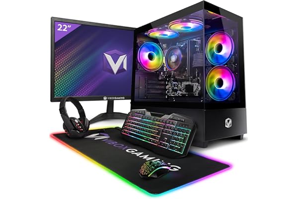Vibox I-96 PC Gaming Completo • Monitor 22" • AMD Ryzen 3 3200G 4,0GHz • Radeon Vega 8 • 8GB RAM • 480GB SSD • Linux OS • WiFi
