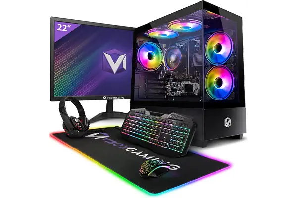 Vibox I-96 PC Gaming Completo • Monitor 22" • AMD Ryzen 3 3200G 4,0GHz • Radeon Vega 8 • 8GB RAM • 480GB SSD • Linux OS • WiFi