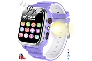 POKUJNFY Smartwatch dla dzieci 26 Gry SOS Telefon Krokomierz Kalorie Kamera HD Muzyka Odtwarzacz wideo Zegarek dziecięcy Prezenty Dziewczęta i chłopcy Prezent urodzinowy [W zestawie karta SD]