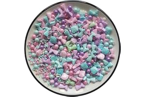 TMADE Bonbons comestibles en forme de sirène arc-en-ciel, décorations de gâteaux à dessert en forme d'étoile de mer, décorations de cupcakes en forme de coquillage, décorations de biscuits en perles