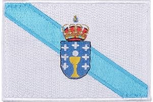 ELITEX TRAINING ELITRAINX Parche Bordado de Bandera de Comunidades de España con parte trasera de gancho y bucle (Galicia)