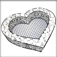 Herz Gitter Grabschmuck Grabgestaltung Friedhof Pflanzschale 8 cm Hoch mit Zierkies