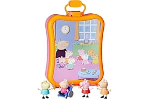 Peppa Pig, Il Club di Peppa, Valigetta dell'amicizia, Giocattolo per età prescolare, Contiene 4 Action Figure, Presenta Impugnatura per portarla Ovunque