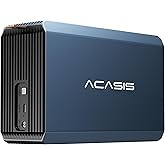ACASIS 2-wnękowa zewnętrzna obudowa dysku twardego RAID do 2,5/3,5 cala SATA HDD/SSD z USB 3.0, obsługa RAID 0/1/JBOD/SPAN, m