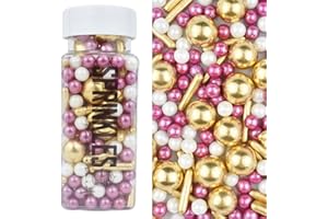 MakeSomeSweets PURPLE WEDDING Brillantini Commestibili Sprinkles, Vegani, Senza Olio Di Palma, Tonalità Viola-Bianco-Oro, 100g