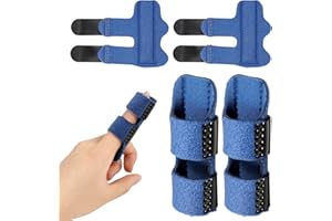 AUXSOUL Kit Stecca Dito, 2 Pezzi Cinghie Dita Regolabili, Correttore Distorsione Nocche, Tutore Dito a Scatto Stecca Fissa Riabilitazione Dita Per Tendinite Artrite Distorsioni Rotture Fratture