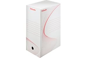 ESSELTE Boxy 100 Scatola Archivio - Dim. 25 x 35 x 15 cm - Interamente Riciclabile, Confezione da 5 Pezzi, Bianco - 23608