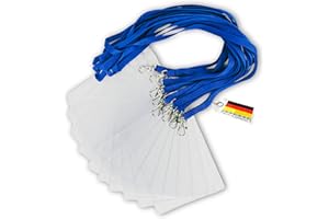 ‎TWIST4 Schlüsselbänder aus Baumwolle mit Ausweishülle DIN A6 - twist4® (blau, 50 Stück)