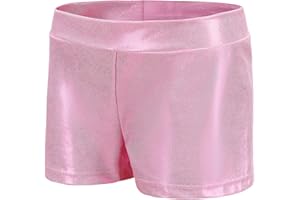 imKutie Toddler Girls Dance Gymnastic Shorts Sparkle Glitter Bottoms Stretchy Dancing Shorts for Kids 3-14 Years