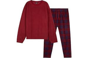CityComfort Pijama Hombre Invierno, Pijama Forro Polar 2 Piezas de Manga Larga