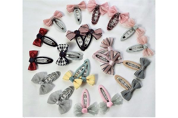 NOVAGO -12 pcs Barrettes pinces à cheveux en forme noeud papillon haute qualité pour séance photo réussie de votre enfant bébé ou jeune fille, couleurs hasardeuses-qualité assurée