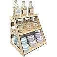 Torched 3-Tier Retail Table Display Stand with Shelves for Products - Portable | 3 Step Riser Display Rack for Retail Table Top, Counter Top, Craft Shows, Farmers Market | Showcase Display for Jewelry