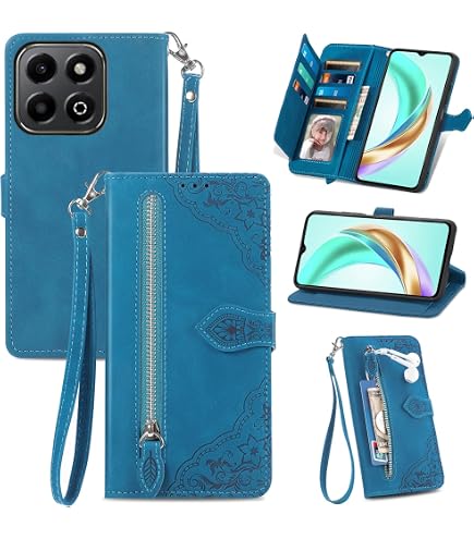 Cover Compatibile Con Honor X6b 4G, Premium Pelle PU Portafoglio Flip