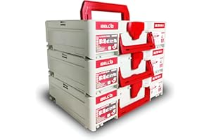iBELL TB105-1 Large Size Stackable Tool Storage Box - Durable PC+ABS, 40kg Load Capacity, 39x30x11cm Container (pack of 3)