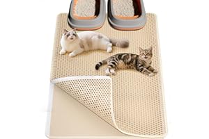 Ycozy XXL Grande alfombra gatos arenero 90 x 60 cm Doble Capa Orina y Material Impermeable Alta Elástico EVA Duradera Fácil de Limpiar diseño de Doble Capa en Forma de Panal