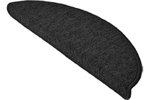 Beautissu ProStair 15 dywaników na schody, 55 x 15 cm, z solidnym mocowaniem, półokrągłe, antracytowe