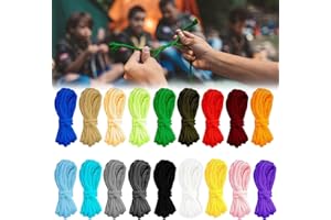ANZOAT 18 Rollen 3 m Paracord Schnur Set,18 Farben 550 Paracord Multifunktional Paracord Seile für Kinder Erwachsene, Outdoor Survival Schnur Paracord Bänder Set für DIY Armbänder Schlüsselanhänger