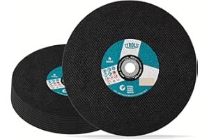 TYROLIT BASIC Metal Cutting Discs for Steel, Cut Off Wheels, Blades with Rough Edges for Grinders, Stationary Machines, 350 x 2.8 x 25.4 mm, 10-Pack