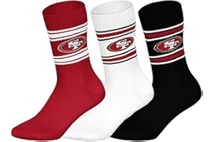 NFL San Francisco 49ers 3pk Crew Socks Calcetines deportivos Unisex adulto (Pack de 3)