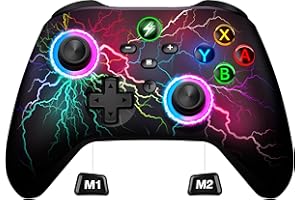 HASACOOL Switch Controller, Switch Pro Controller mit 2 Back Button Macro Programmierbar/Blinkende Lichter, 1000mAh Controller Switch für Switch/Lite/OLED, Kompatibel mit Android/IOS/PC