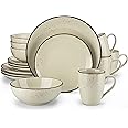 vancasso NAVIA Nature Dinner Set, Stoneware Vintage Look Beige Dinnerware Tableware, 16 Pieces Dinner Service Set for 4, Include Dinner Plate, Dessert Plate, Cereal Bowl and Mug