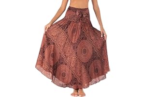 Maeau Jupe Fleurie Femme 2 en 1 Jupe Longue Femme Été Jupe Longue Boheme Femme Jupe Plage Femme Robe Fluide Femme Taille Unique
