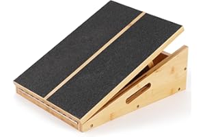 BAM BOO BOX Bamboo Slant Board - Squat Wedge - Calf Stretcher - Calf Stretch Board - Yoga Wedge - Squat Ramp - Foot Stretcher - Stretch Board - Slant Board Squat