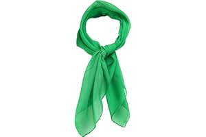 TigerTie Foulard en mousseline fine pour femme - Couleur unie - Dimensions : 58 x 58 cm