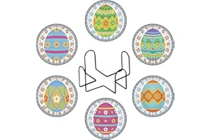 EXQULEG 6 szt. podstawek do malowania diamentami w jakości premium, zestaw 6 dekoracyjnych podstawek pod szklanki, kubki, wazony, świece, do kuchni, salonu, 9,5 x 9,5 cm