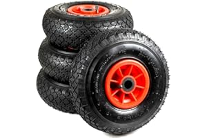 BENSON TOOLS Rueda de repuesto para carretilla 3.00-4, 260 x 85, 1, 2 o 4 neumáticos (4)