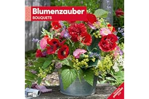 Blumenzauber 2025, Wandkalender / Broschürenkalender im Hochformat (aufgeklappt 30x60 cm) - Art12 - Geschenk-Kalender mit Monatskalendarium zum Eintragen