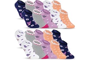 HAGOT 10 Paires Chaussette Fille, Chaussettes Baskets Enfants, Soquette Enfants Coton et Respirantes, Colorées