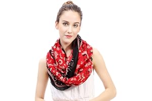 Lina & Lily Damen Loop Schal mit Weihnachts-Muster