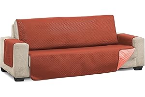 Martina Home Cubre Sofa Acolchado, Teja/Coral, 3 Plazas, (Diamond)