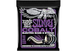 Ernie Ball Bass Power Slinky 5 Cobalt - Cuerdas para bajo eléctrico, cobalto, calibre 50-135