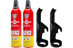 ‎IWH IWH - Feuerlöschspray 750 ml | Kompakter A+F Schaumlöscher mit Halter ideal für Camping, Auto, Haus und Freizeit | Kleines Feuerlöschspray ideal auch für unterwegs | Inhalt: 2x750 ml; H: 315 mm