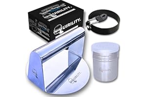 Quirility | Presse Smash Burger Effet Miroir | Kit Smash Burger Professionnel | Presse Burger + Anneau à Œuf + Distributeur d’Épices | Smasher | Smash Burger Press | Presse Smash Burger