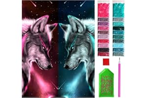 ARTULIO Diamond Painting Wolf Set – 5D Diamant Painting Bilder 30x40 cm mit Diamond Painting Zubehör für Kinder und Erwachsene - Crystal Art für Home Wand Deko