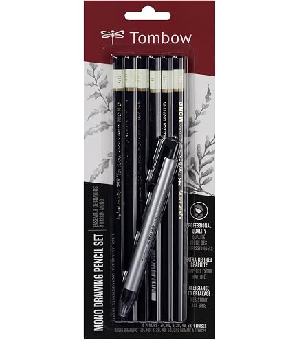 Tombow Lot de 12 Crayon MONO 100, hexagonal, degré de dureté: HB - Beaux-Arts et Loisirs créatifs