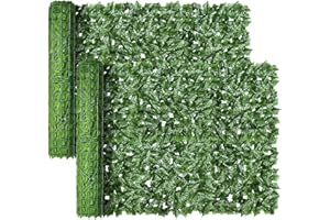 WUHUHAI Artificial Ivy Leaf Privacy Fence Screening Roll 5m x 1m,UV Fade Protected,Garden screening for Privacy Hedging Wall Landscaping Garden Fence(1m x 5m, 2PCS)