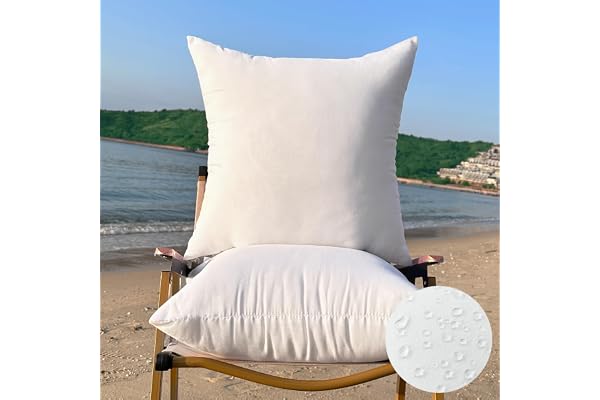 QSWRD Lot de 2 coussins imperméables - Pour l'extérieur - Résistants aux intempéries - 60 x 60 cm