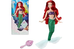 Disney Store Poupée pour Enfants Ariel, La Petite Sirène, 29 cm, avec Brosse à détails moulés, Jouet entièrement articulé, Princesse sous-Marine en Tenue Scintillante - Convient aux 3 Ans et Plus