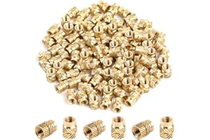 SLIVERDEW 120PCS 3D Printing Brass Nuts M3x4x5mm Threaded Insert Knurled Brass Nuts M3 Female Thread Knurled Heat Embedment Nut Inserts for 3D Printing Parts Automotive Plastic Shell