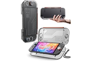 JEMDO Etui ochronne Slim do Nintendo Switch 2 – odporne na uderzenia, pyłoszczelne i przenośne, twarde etui podróżne z portem USB-C, bezpiecznym zamknięciem, paskiem na rękę i dwoma nakładkami na